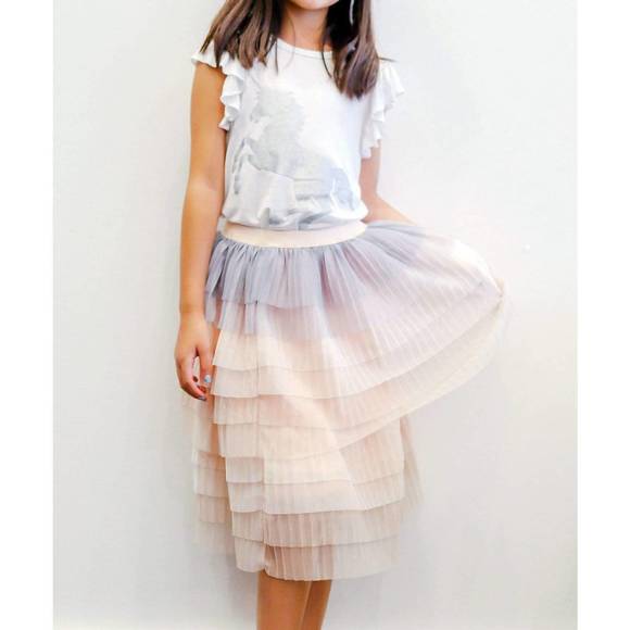 NEW EVA FRANCO girls cake tiered tulle skirt in pastel - Picture 2 of 3